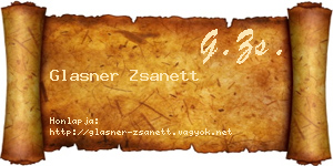 Glasner Zsanett névjegykártya